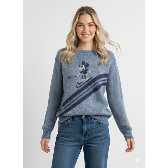 Kennington Vintage California Blue Disney Mickey Mouse Ski Sweater size Large - Picture 11 of 11